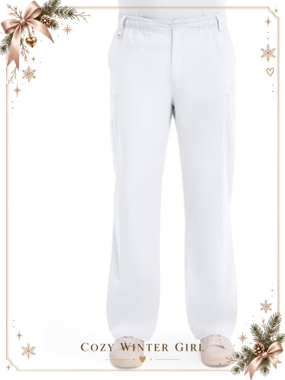 Men's Medical Scrubs Pants Cargo Jogger Ultra Soft 7 Pockets Tapered